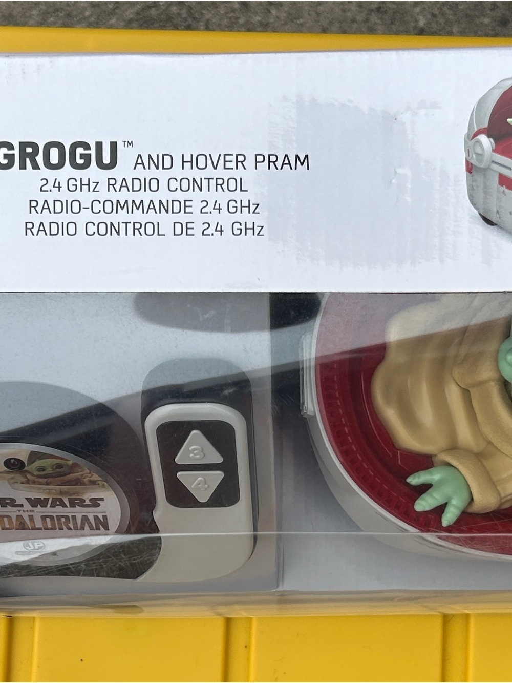 Disney Grogu Figure in White Pod with Green Head and Red Accent - Picture 4 of 5